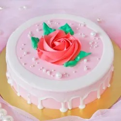 Pink Rose Chocolate Cake